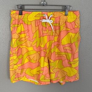 Vibrant Orange and Yellow Swim Trunks